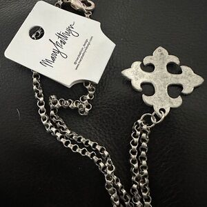Chunky Silver Necklace with Ornate Pendant